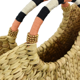 Natural Woven Raffia Straw Tote
