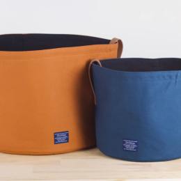Medium Canvas Storage Bucket (Color: Majolica)