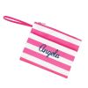 Stripe Zip Pouch Wristlet